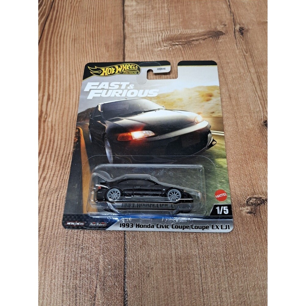Hot Wheels Fast & Furious 1993 Honda Civic Coupe EX EJ1 Black Diecast Car